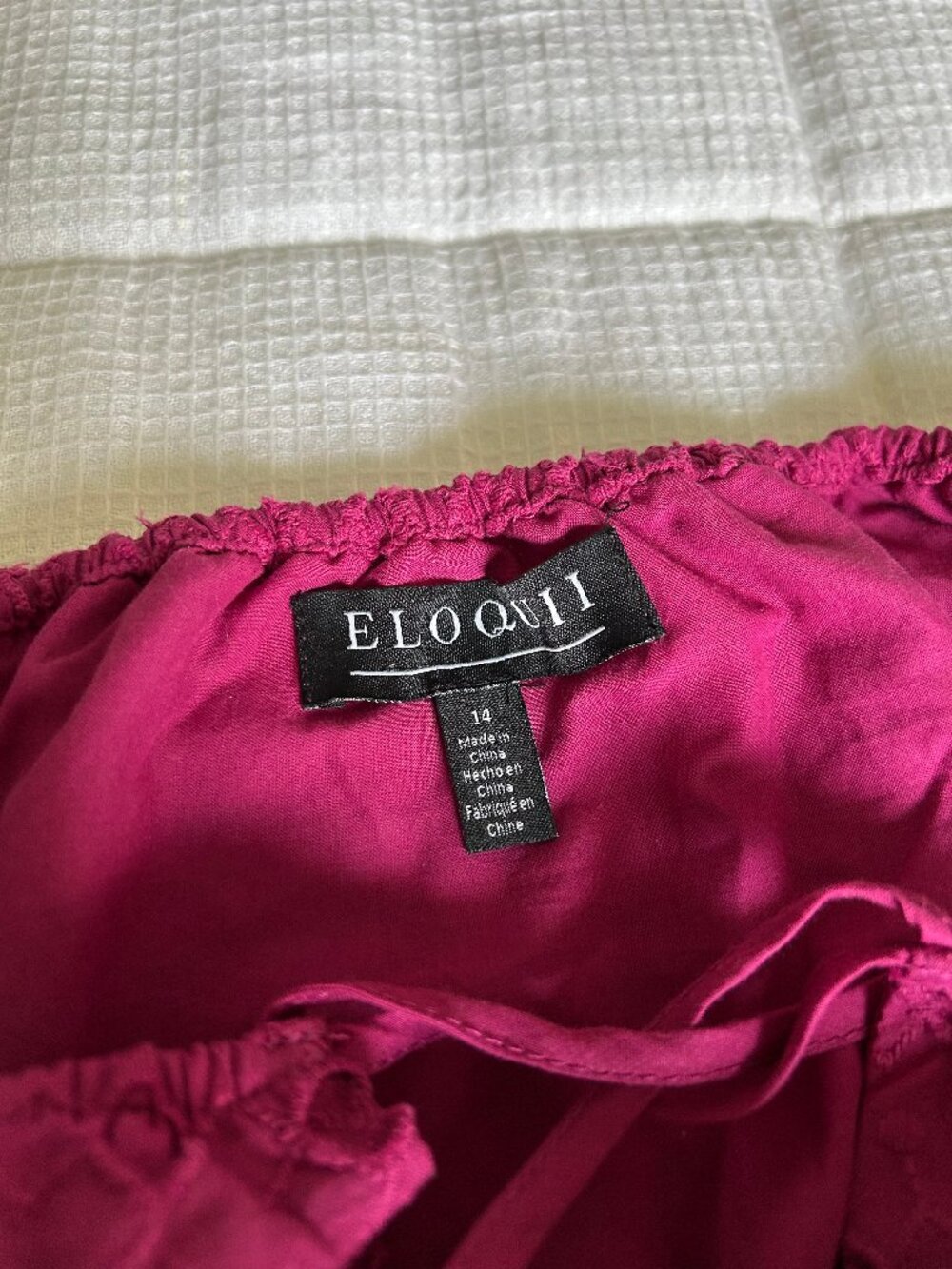 Eloquii Raspberry sundress off shoulder with sleeves, size 14 - Picture 3 of 4